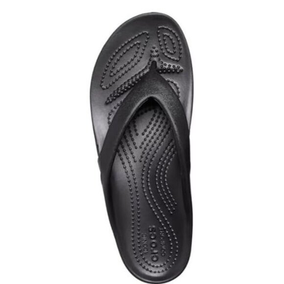 🆕Crocs  Kadee II Black Flip Flops Sandals Girls Size 4 NWOT - Picture 2 of 2